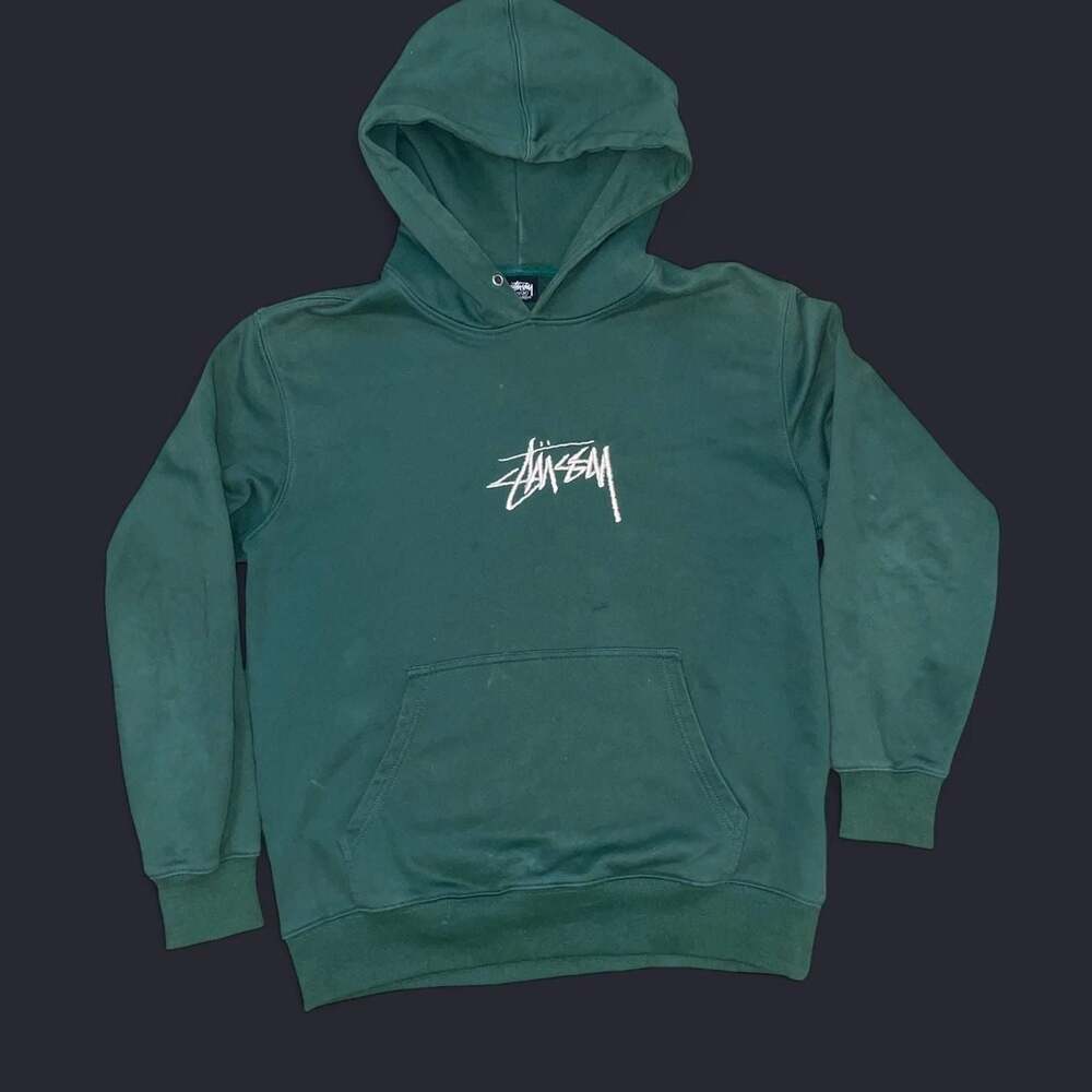 Stussy Basic Pigment Dyed Hoodie in Forest Green